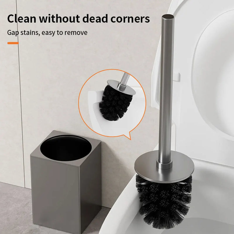 Brosse WC Ronde ou Carrée Aluminium, Gris Anthracite ou Noir