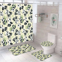 Rideau de Douche Panda 180x180 cm et Tapis Assortis à la Pièce