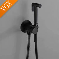 Douchette WC Mitigeur à Platine Ronde en Laiton, 5 Finitions