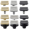 Caniveau de Douche Carré Anti-Odeur Inox 304, Grille 11 ou 15 cm