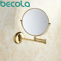 Miroir Grossissant Laiton Doré Double Face x3
