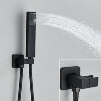 Douche Encastrable Noire Cascade de Pluie avec Bec
