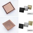 Bonde de Douche Carrée Inox 15 x 15 cm, Grille ou Plaque Invisible