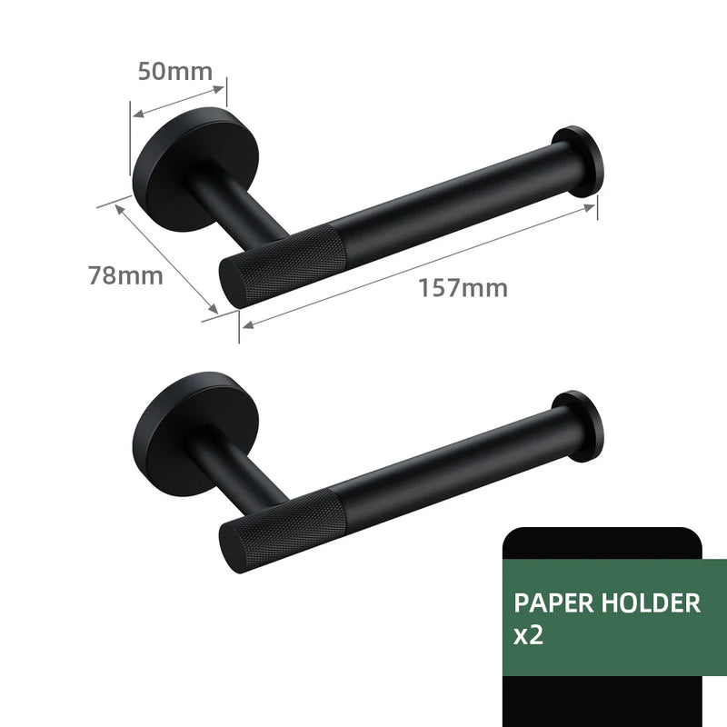 Accessoires Salle de Bain Noir Mat à la Pièce ou en Kit, 20 Choix