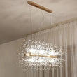 Suspension Cuisine Pissenlit Cristal Doré, Ronde ou Linéaire, 40 à 92 cm