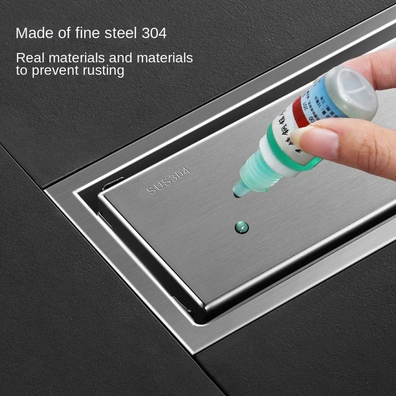Caniveau de Douche Rectangulaire Inox 304 Anti-Odeur, 20 à 60 cm