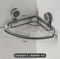 Étagère Salle de Bain à Ventouses Sans Perçage, Simple, Double ou Angle