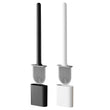 Brosse WC Silicone à Long Manche avec Support Mural Adhésif, Noir ou Blanc