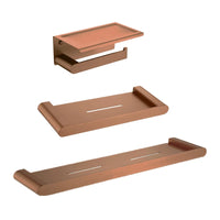 Ensemble d'Accessoires de Salle de Bain Or Rose Brossé