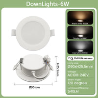 Downlight LED Encastrable Cuisine Extra-Plat, Lot de 1 à 10, 6 à 24 W