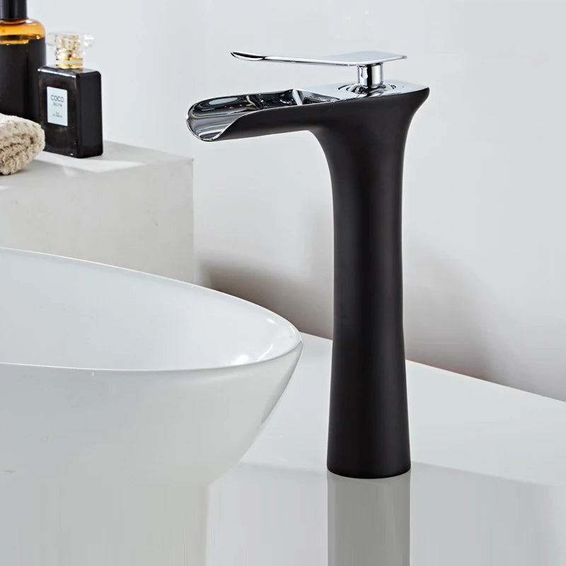 Mitigeur Lavabo Cascade Laiton, 9 Finitions, Bas ou Haut