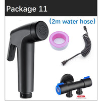 Douchette WC Noire Kit Complet avec Support Mural