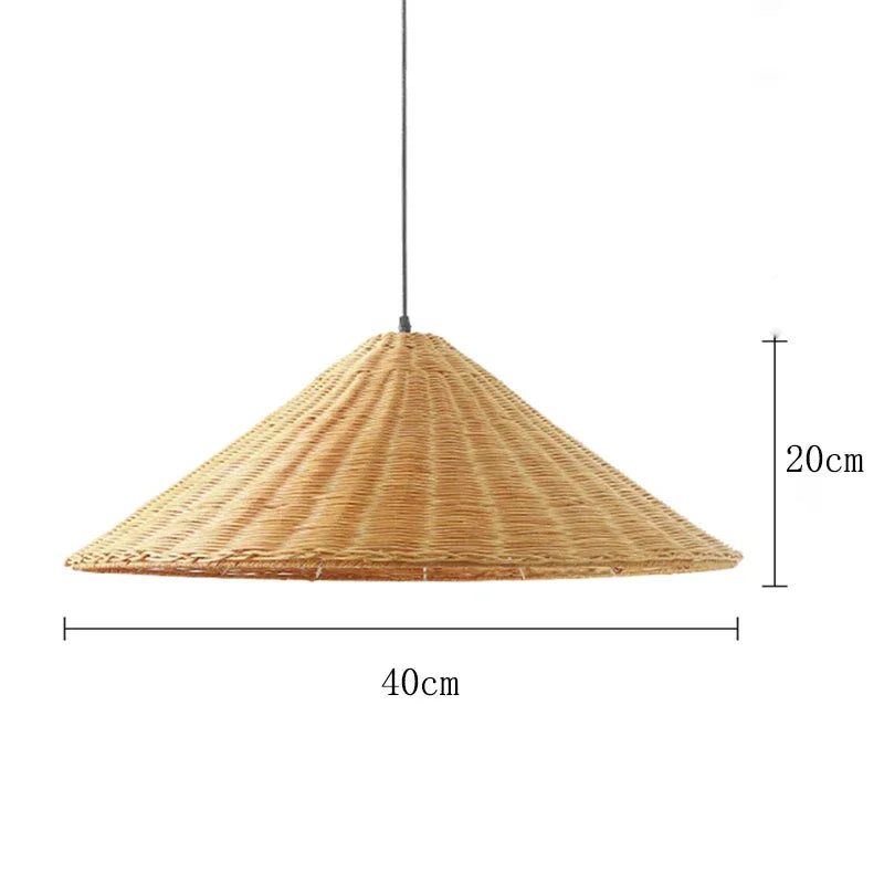 Suspension Cuisine Cône Tressé Beige ou Brun, Ø 40 à 80 cm