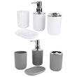 Set Accessoires Salle de Bain Blanc ou Gris, 4 Pièces avec Distributeur