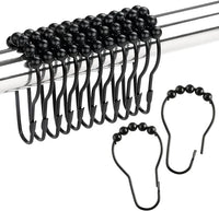 Crochets de Rideau de Douche à Billes Roulantes, Lot de 12, 5 Finitions