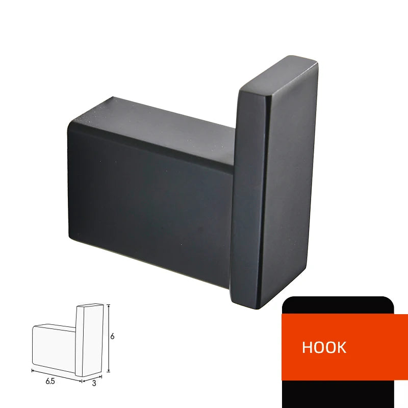 Accessoires Salle de Bain Noir Mat à la Pièce ou en Ensemble