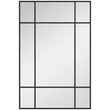 Miroir Mural Rectangulaire Style Verrière Noir ou Doré 90 x 60 cm