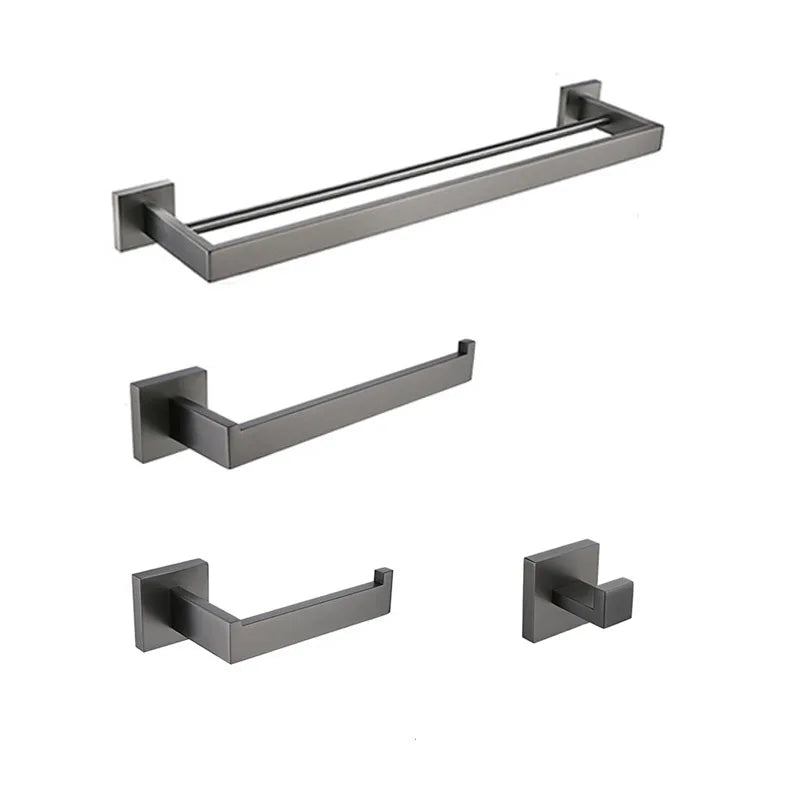 Accessoires Salle de Bain Inox Gris Anthracite à la Pièce, 12 Articles