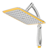 Pommeau de Douche Effet Pluie Carré Chromé avec Bras 20 cm