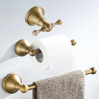 Accessoires Salle de Bain Laiton Antique à la Pièce, 3 Articles