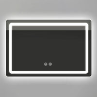 Miroir LED Salle de Bain Rectangulaire Anti-Buée 60x90 cm
