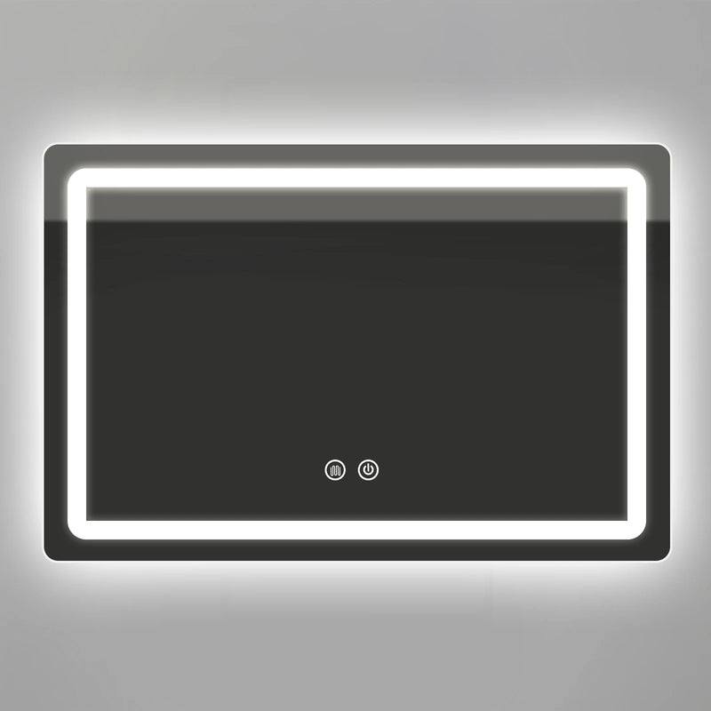 Miroir LED Salle de Bain Rectangulaire Anti-Buée 60x90 cm