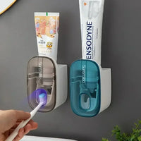 Distributeur de Dentifrice Mural Automatique Porte-Brosse, 1 ou 2 Pièces