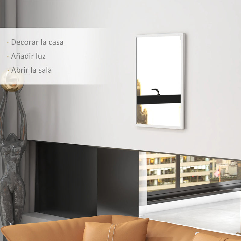 Miroir Mural Rectangulaire Noir ou Blanc 50 x 70 cm