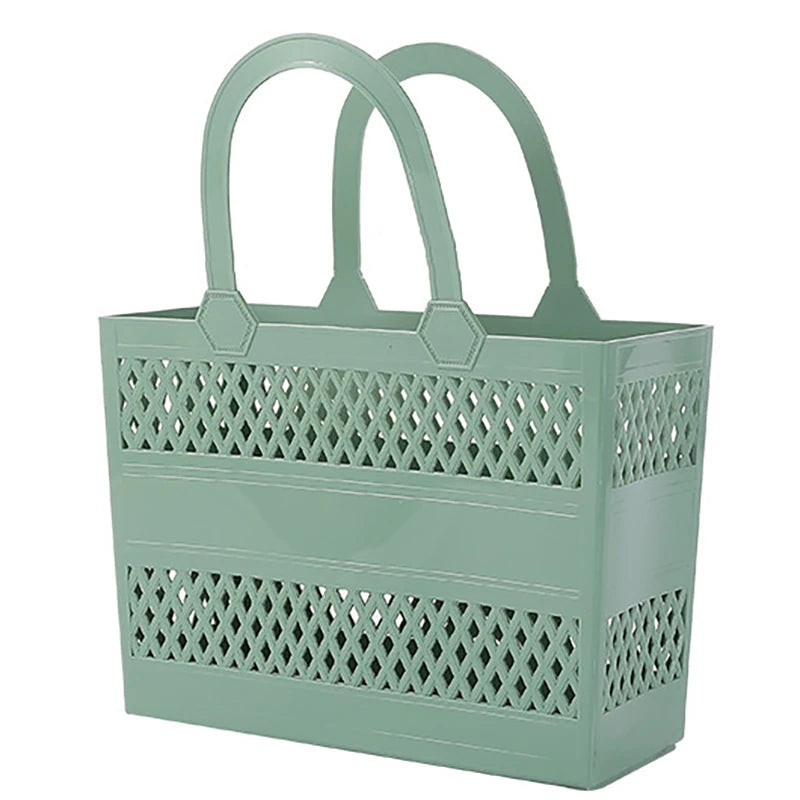 Panier de Douche Portable Ajouré 29 x 20 cm, Beige, Vert ou Jaune