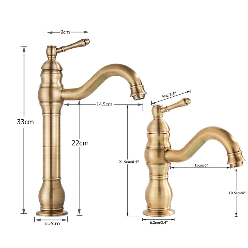 Mitigeur Lavabo Laiton 5 Finitions Haut ou Bas