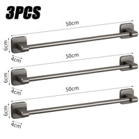 Porte-Serviette Sans Percer Aluminium Gris Anthracite 30 à 50 cm