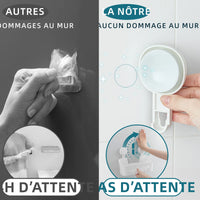 Étagère de Douche à Ventouses Sans Perçage, Panier Blanc 27 cm