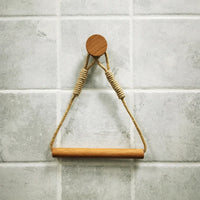 Porte-Serviette Mural en Bois, Corde ou Cuir