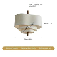 Suspension Cuisine Tissu Wabi-Sabi à la Pièce, Lampadaire et Lampe de Table