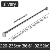 Barre Rideau de Douche Télescopique Inox, Noire ou Argentée, 80 à 270 cm