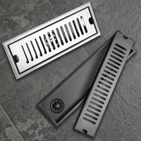 Caniveau de Douche Inox 304 Brossé ou Noir, 20 à 60 cm