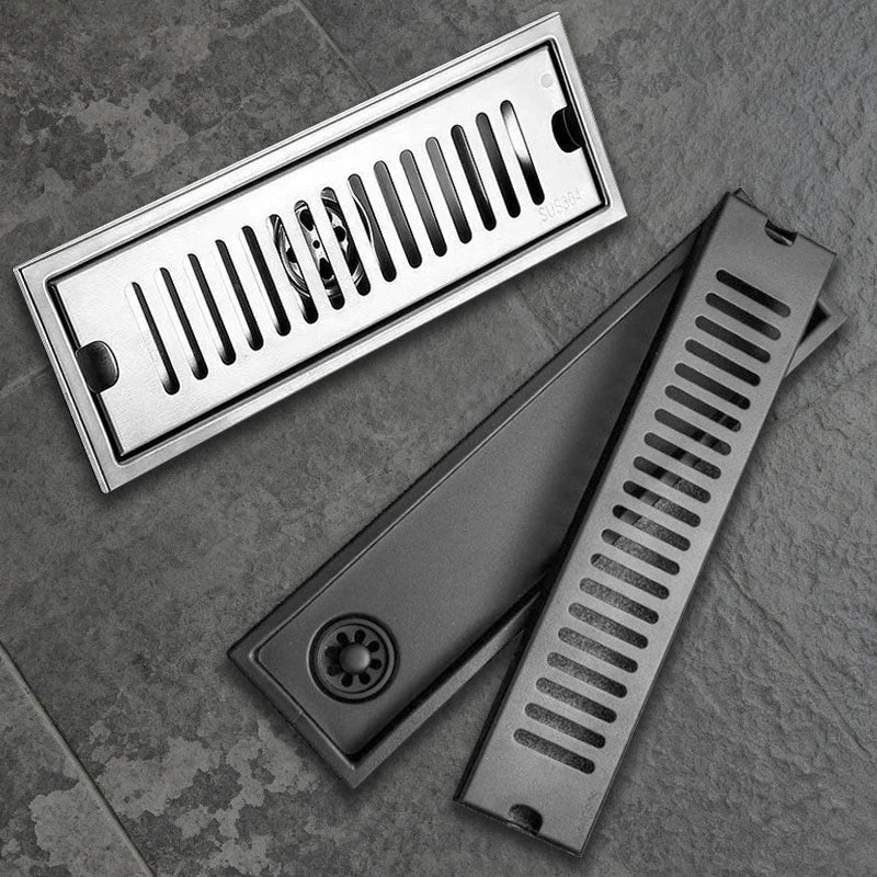 Caniveau de Douche Inox 304 Brossé ou Noir, 20 à 60 cm