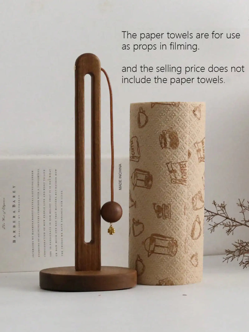 Porte-Essuie-Tout Bois d'Acacia à Poser avec Cordon, 31 x 13 cm