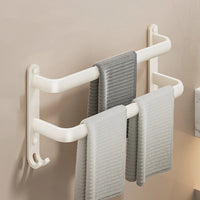 Porte-Serviette Mural Aluminium 1, 2 ou 3 Barres avec Crochets, 30 à 50 cm
