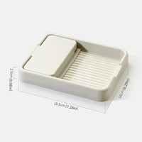 Repose-Cuillère et Repose-Couvercle Pliable Blanc, Plateau Rainuré, 18,5 x 16 cm