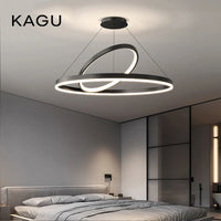 Suspension Cuisine Anneaux LED Noir ou Blanc, Ø 50 à 100 cm