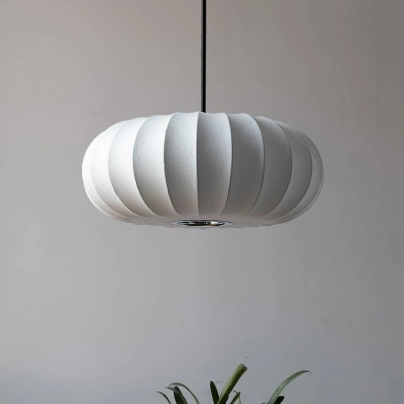 Suspension Cuisine Lanterne Soie Wabi-Sabi, Ø 30, 40 ou 50 cm