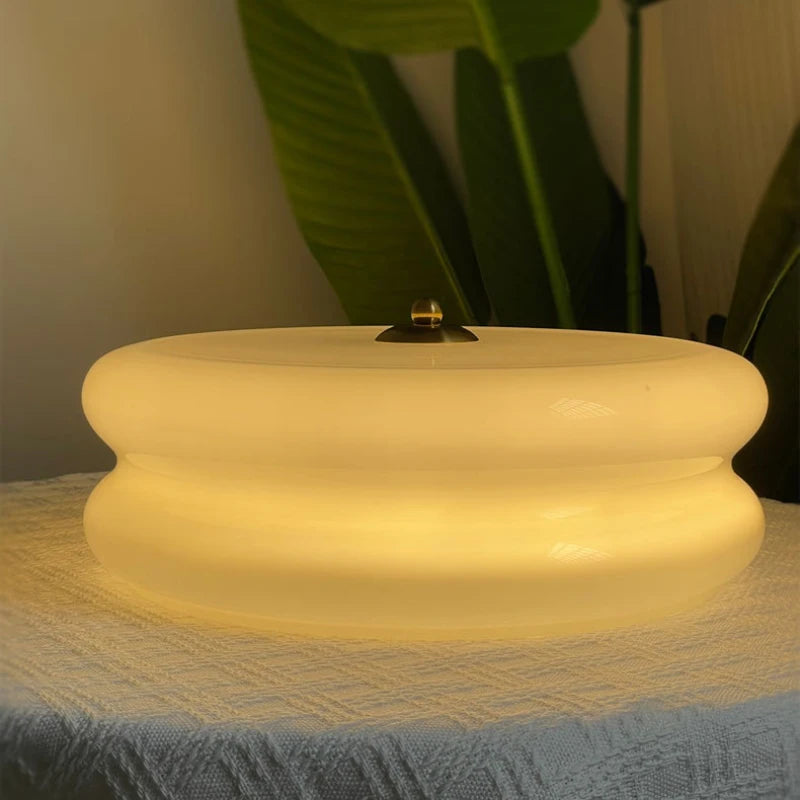 Plafonnier Cuisine en Verre Laiteux Rétro, Blanc ou Crème, Ø 32 ou 40 cm