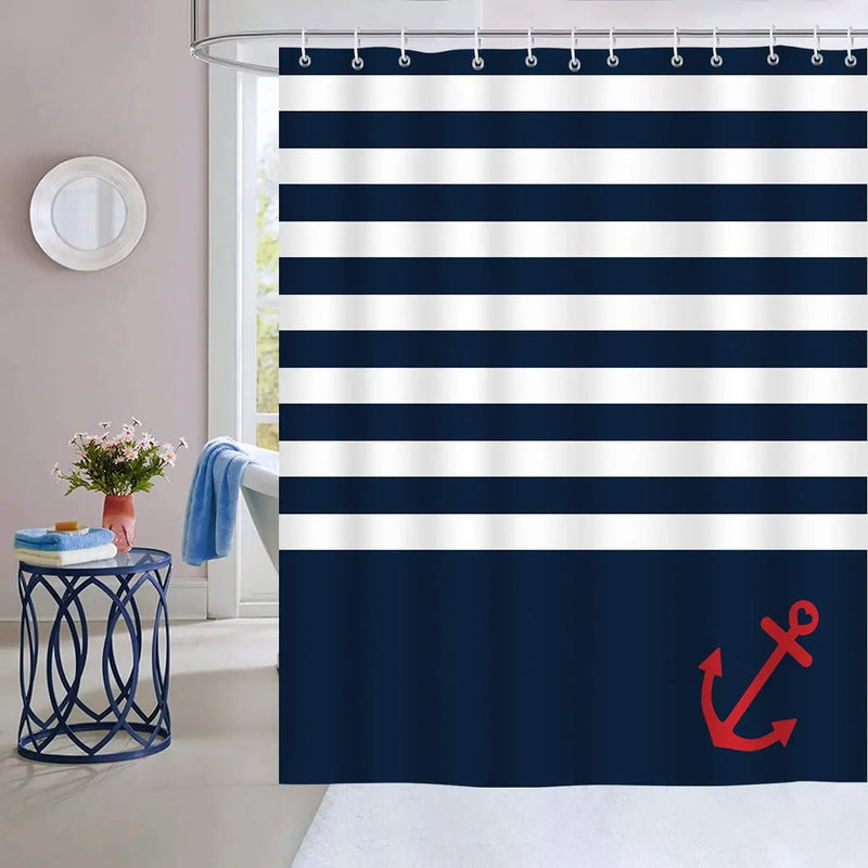 Rideau de Douche en Tissu Polyester, 28 Motifs au Choix, 90 à 240 cm