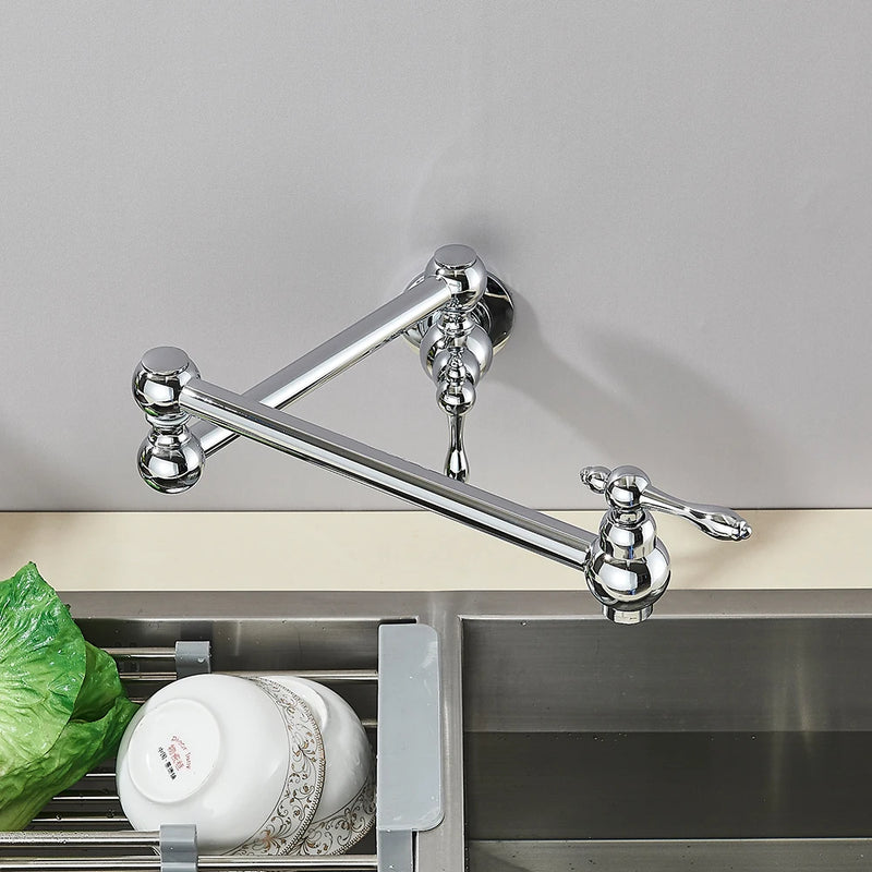 Robinet Remplisseur Mural Pliant Eau Froide Bec Rotatif Inox