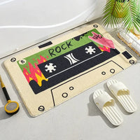 Tapis de Bain Cassette Rétro Antidérapant en Microfibre, 6 Motifs, 40 x 60 à 80 x 120 cm