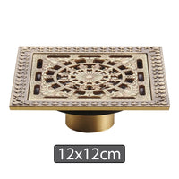Bonde de Douche Carrée Laiton Multi Finitions 10 à 30 cm