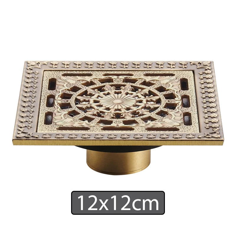 Bonde de Douche Carrée Laiton Multi Finitions 10 à 30 cm