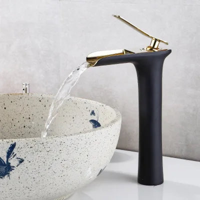 Mitigeur Lavabo Cascade Laiton, 9 Finitions, Bas ou Haut