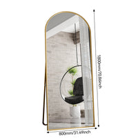 Miroir sur Pied XXL Noir ou Doré Verre Trempé
